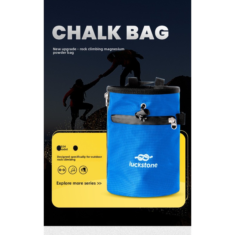 Chalk Bag Bouldering - ถุงชอล์กปีนเขาแบบกันน้ำ พร้อมเชือกรูด สำหรับยิมนาสติก ยกน้ำหนัก และฝึกสัตว์เลี้ยง
