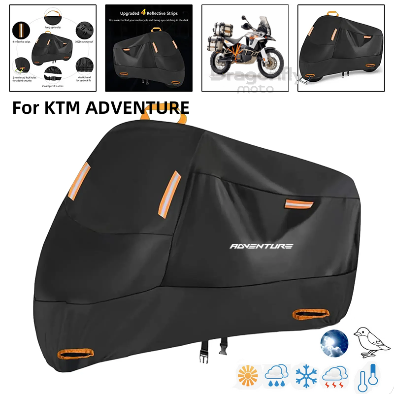 Outdoor Adventure Logo - ผจญภัยโลโก้ฝาครอบรถจักรยานยนต์กันน้ํากลางแจ้งสกู๊ตเตอร์ UV Protector Rain Cover สําหรับ