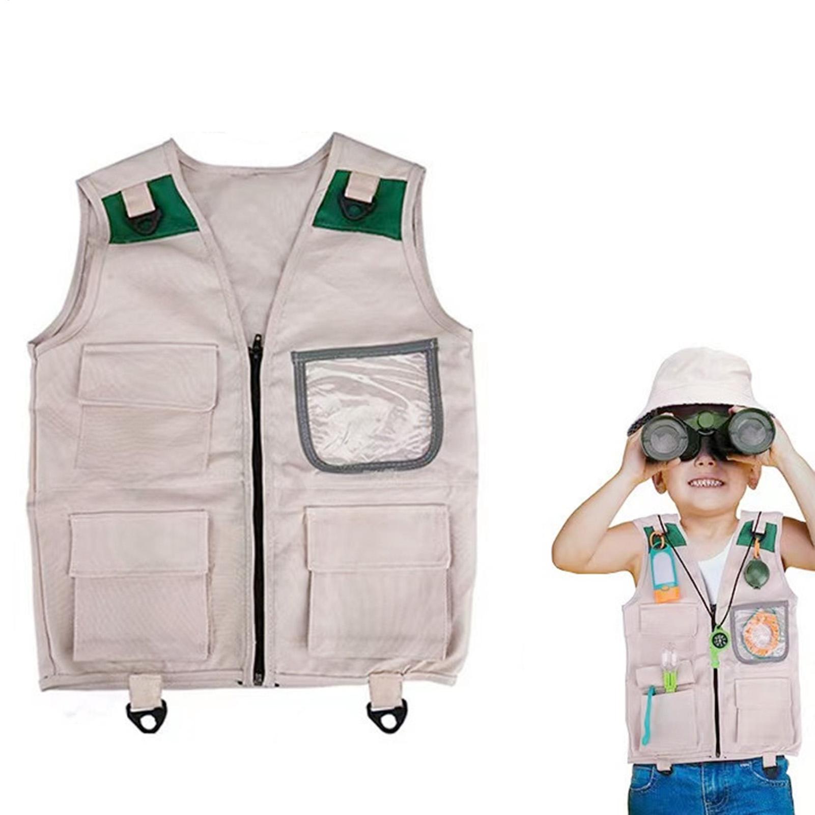 Outdoor Adventure Kids Party - เสื้อกั๊กตกปลา เสื้อกั๊กสำหรับเด็ก เสื้อกั๊กนักสำรวจ เสื้อผ้าสำหรับการผจญภัยกลางแจ้ง กระเป๋าหลายช่อง เสื้อกั๊กสำหรับเด็กสำหรับตั้งแคมป์