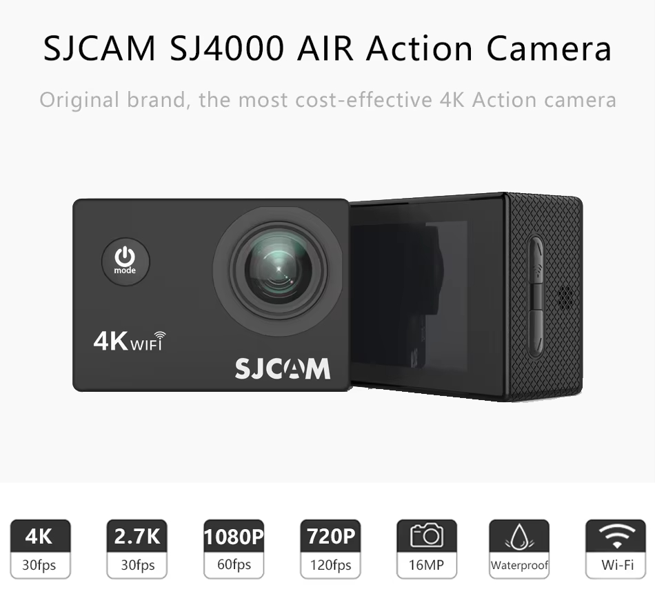 Outdoor Adventure Images - กล้องแอคชั่น SJCAM SJ4000 Air 4K บันทึกภาพกันน้ำ