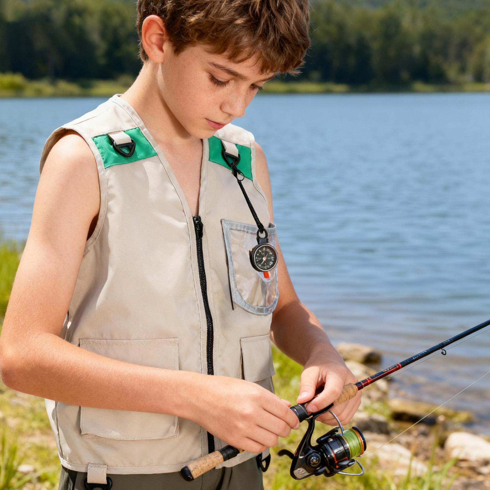 Outdoor Adventure Kids Party - เสื้อกั๊กตกปลา เสื้อกั๊กสำหรับเด็ก เสื้อกั๊กสำหรับนักสำรวจ เสื้อผ้าสำหรับกิจกรรมกลางแจ้ง กระเป๋าหลายช่อง เสื้อกั๊กสำหรับเด็กสำหรับตั้งแคมป์