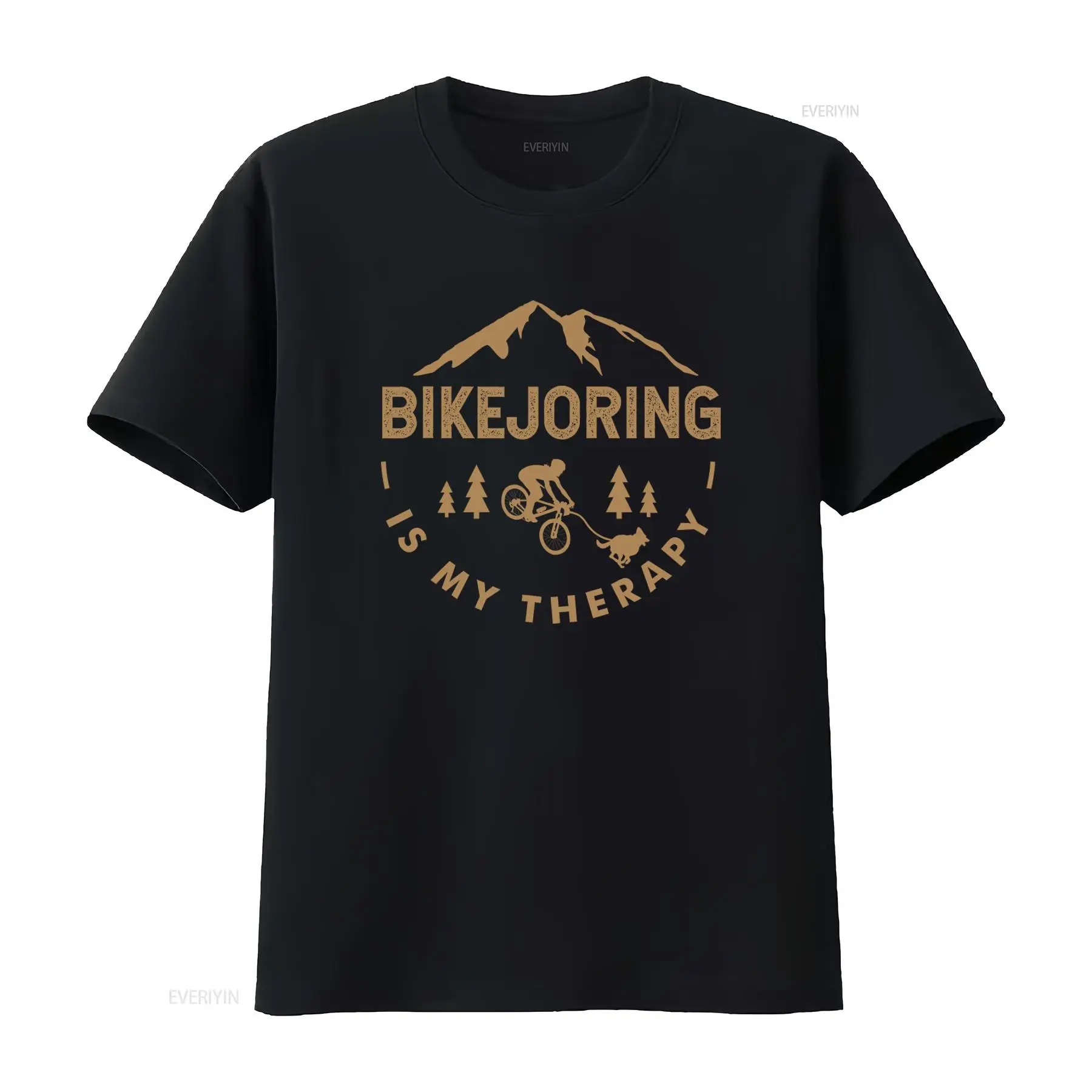 Outdoor Adventure Therapy - เสื้อยืดลาย Bikejoring Is My Therapy สำหรับคนรักการลากจูงสุนัข