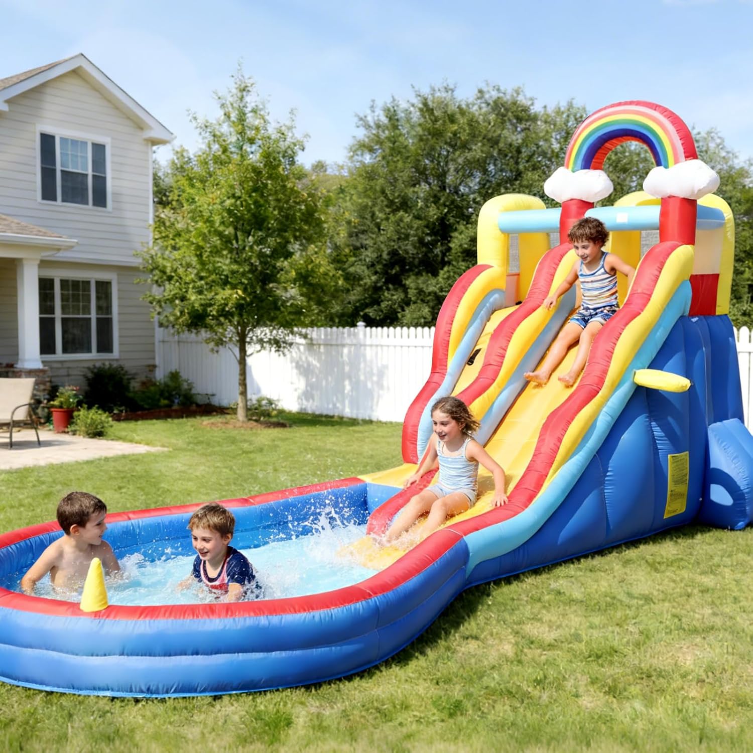 Outdoor Adventure Kids Party - สไลเดอร์น้ำเป่าลมขนาด 21 ฟุต พร้อมเครื่องเป่าลมและสระน้ำสำหรับผู้ใหญ่และเด็ก - ความสนุกกลางแจ้งระดับมืออาชีพสำหรับงานปาร์ตี้และการผจญภัยในสวนหลังบ้าน