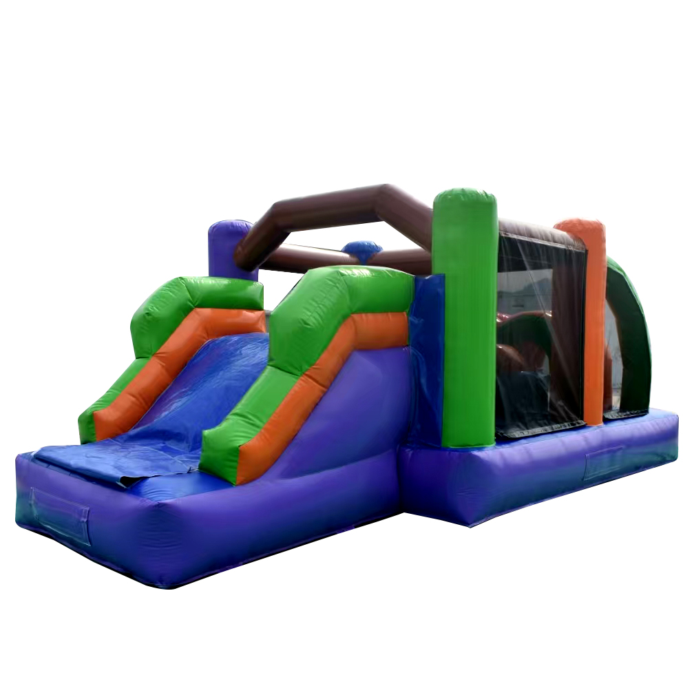 Outdoor Adventure Kids Party - บ้านลมเป่าลมสำหรับงานปาร์ตี้ที่บ้าน ขนาด 6x3x3 เมตร พร้อมสไลเดอร์และปราสาทลมเป่าลม ชุดของเล่นผจญภัยสำหรับงานปาร์ตี้เด็ก
