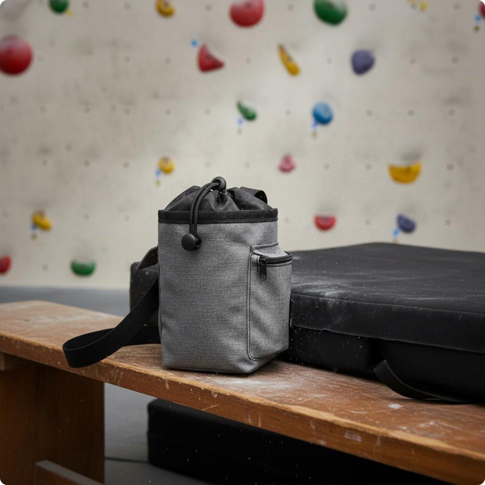 ถุงชอล์กสำหรับปีนผาแบบปรับได้  - Chalk Bag Bouldering บทวิจารณ์และราคา